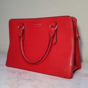 Red Leather Kate Spade Crossbody Handbag